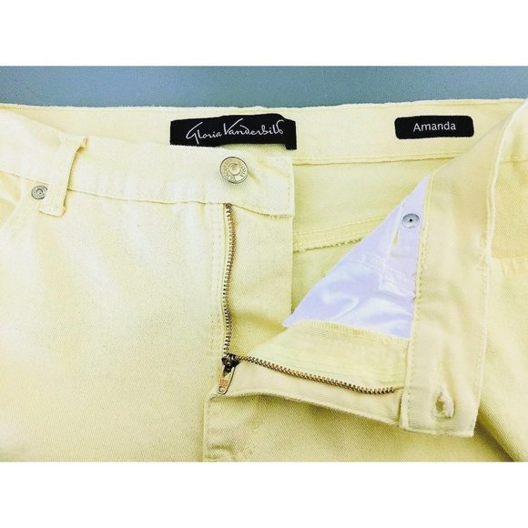 Gloria Vanderbilt Yellow Denim Slimming Jeans Size 16 Petite Stretch Amanda - Picture 3 of 11
